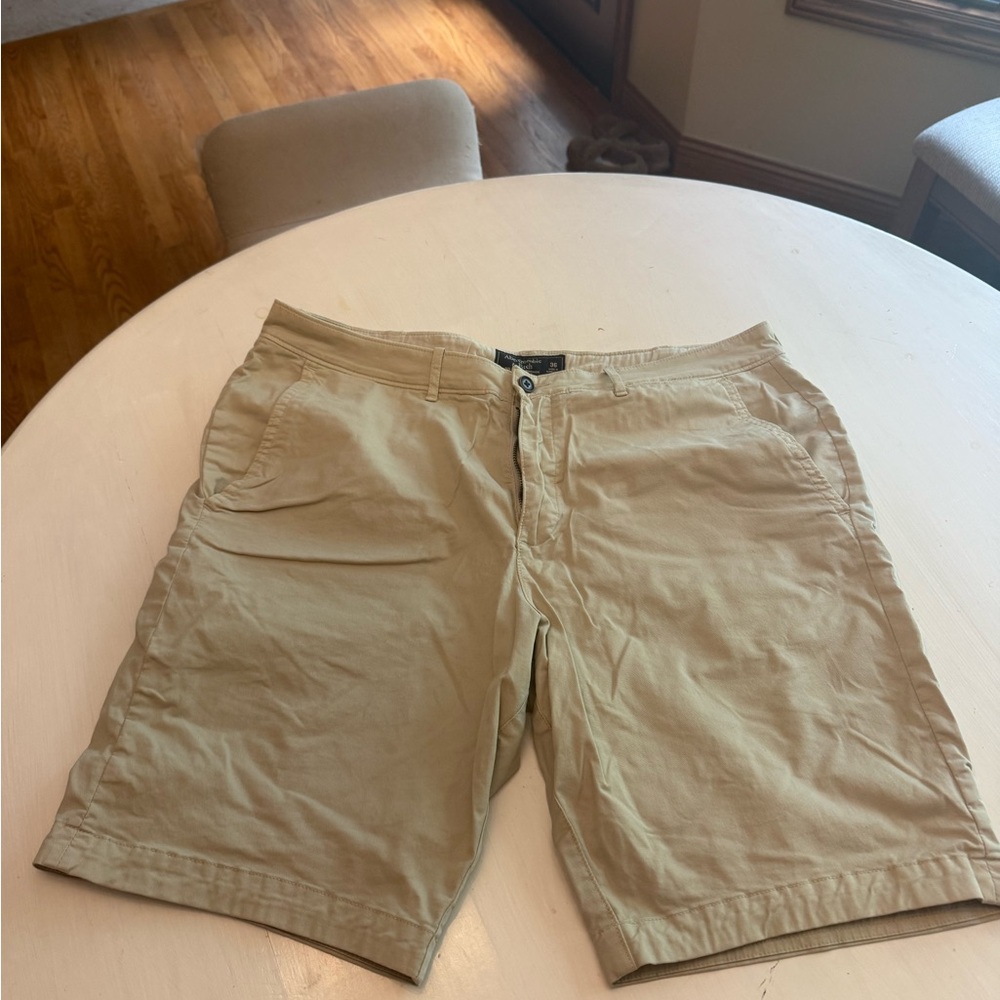 Abercrombie & Fitch Tan Flat Front Shorts